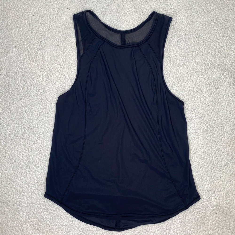 Lululemon Black Mesh Back Tank Top: Size Small